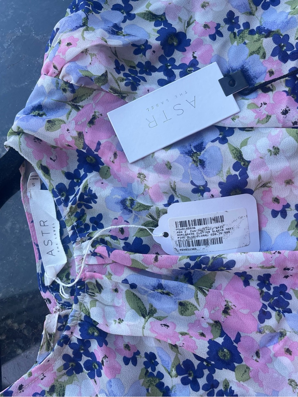 Astr Floral Maxi Dress in Pink and Blue - Picture 3 of 4